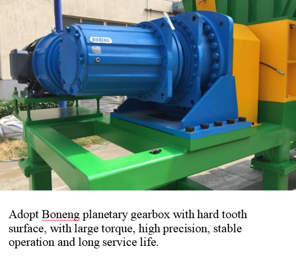Two shaft shredder for plastic drums, waste tyre, waste films