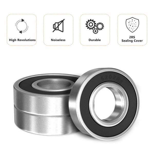 Single Row 6202 2RS Ball Bearing ABEC 5 ABEC 7 Motor Bearing