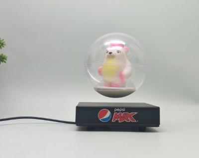 360 rotating square base magnetic levitation floating gift toys  ornament bear  transparent ball display stands