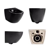 Cabinet d'aisance ovale bordé lisse et sans couture de bâti de mur de toilette