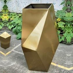 Large outdoor rectangle luxury planters boxes with lamp