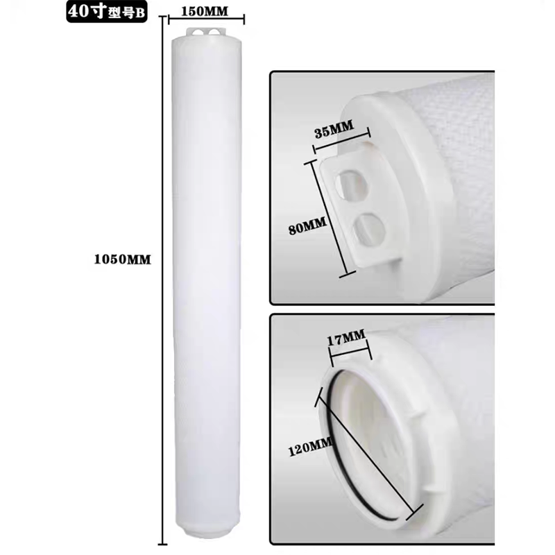 Polypropylene Glass Fiber Large Flow Pleated Filter Element High Flow  For Seawater Desalination