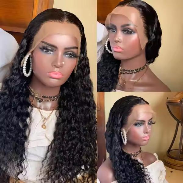 Deep Water Wave Lace Front Human Hair Wigs Pre Plucked  Human Hair Wig