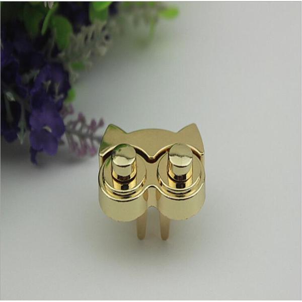 Unique design light gold owl pattern decorative metal press push locks