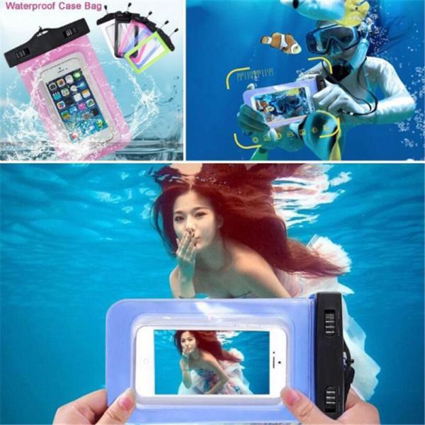 Pink Waterproof Phone Bag PVC Waterproof Phone Pouch Floating Dry Phone Bag