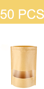 Ziplock And Heat Sealable Bags - Stand Up Food Storage Pouches - Safe Waterproof Packaging Barrier