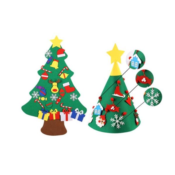 Three Dimensional Felt Xmas Tree Decorations Environment Friendly Felt Material