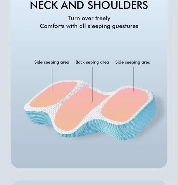 Portable Contoured Memory Foam Pillow Lightweight Contoured Orthopedic Pillow