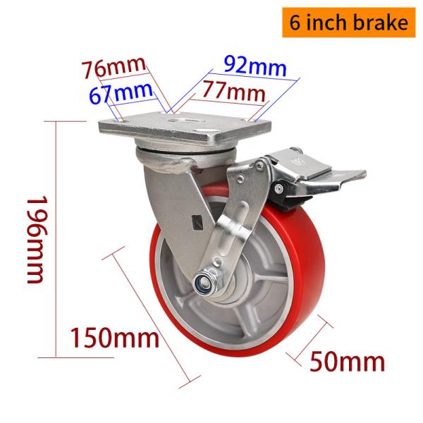 6 Inch Swivel Caster Wheels Heavy Duty 150mm Swivel Castors