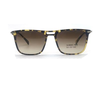 SUN002 Óculos de sol de quadro de acetato com templos de aço inoxidável de alta elasticidade