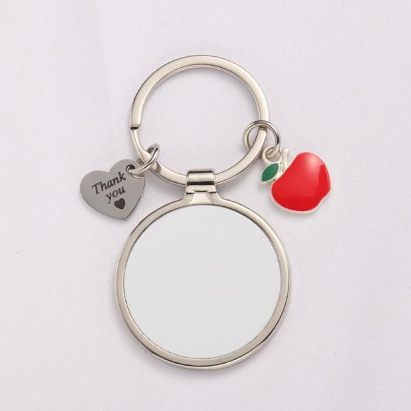 Promotional Birthday Gift Keychain Round Metal Pendant Keychain Unique Sublimation Blank Photo Keychain