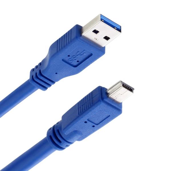 Cable de extensión USB 3.0 de alta velocidad de 5 Gbps de tipo A masculino a mini B 10 PIN