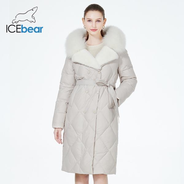 Detachable Luxury Down Jacket Pure Fur White Cotton Coat Tall Collar