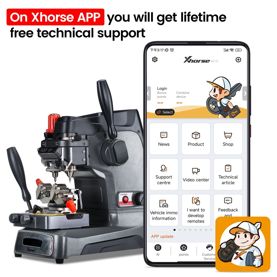 Новый Xhorse Condor XC-002 Pro Ручная ключотрезающая машина без батареи Обновленная версия Condor XC-002