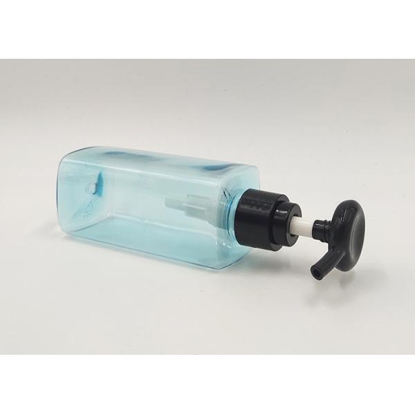 Transparent Blue Square Plastic PET Cosmetic Bottle Packaging For Face Cream