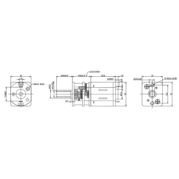 0.4A ROHS Micro Metal Gear Motor 61rpm Metal Gear Box Motor