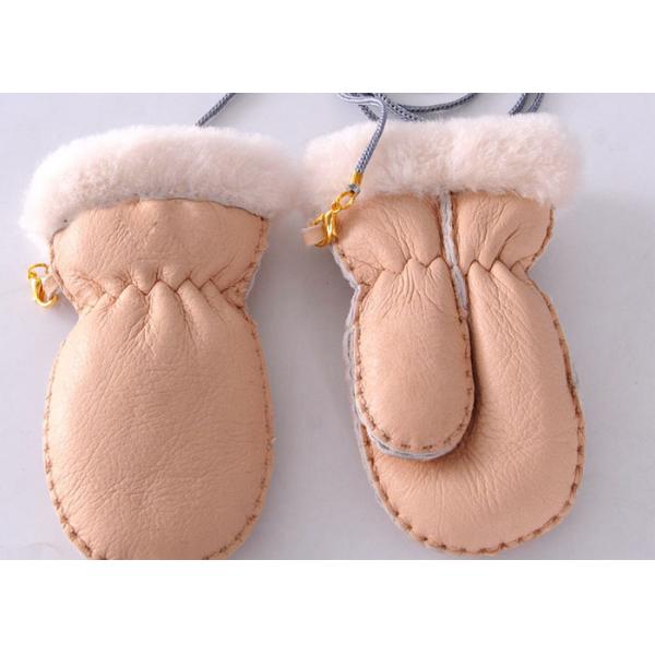 3 - 8 Years Childrens Warmest Sheepskin Gloves With Customized Logo