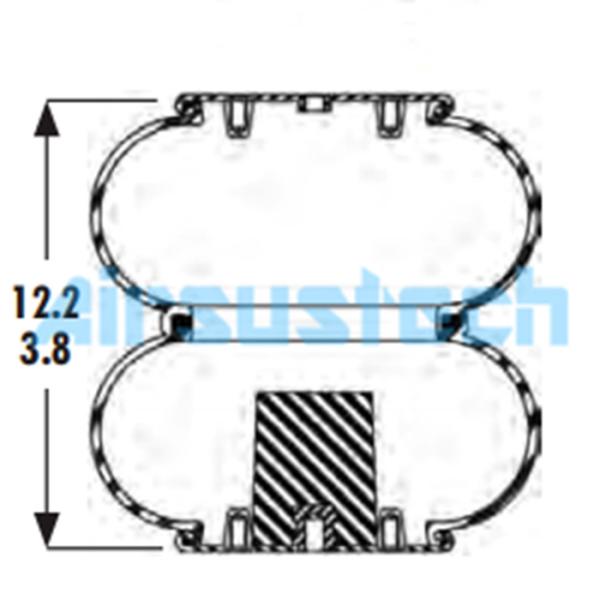 2B9-255 Goodyear Air Suspension Spring FD200-25428 Contitech Isolamento de vibração do ar