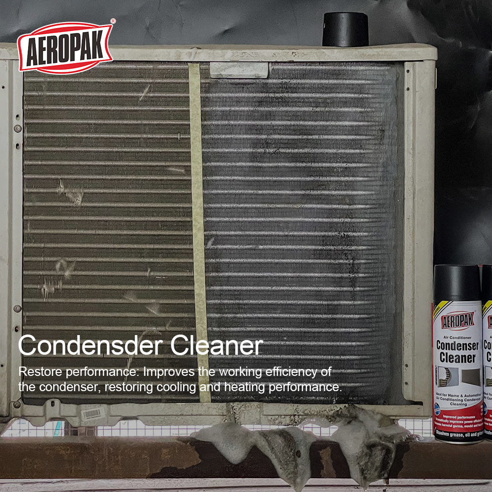 Aeropak 500ML Fast-Acting Aerosol Condenser Cleaner Foam-Type for All Condensers Removes Oil and Dirt