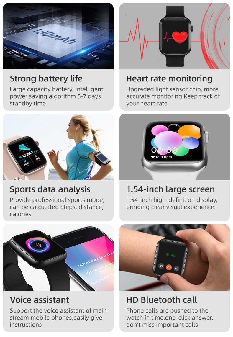 T500 плюс Smartwatch звонка экрана касания женщин 1.54inch людей для телефона T500+ Pro v T500+ IOS андроида плюс HW16 X6 K6 умное