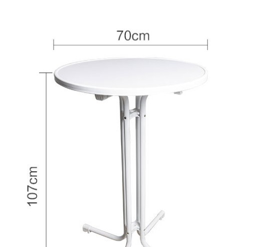 Modern Design White Steel Metal Round Bar Table for Outdoor Bistro Patio Dinning
