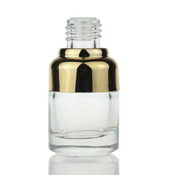 Garrafa de óleo essencial cosmética S032 do tampão do ouro da garrafa do conta-gotas do soro da essência de alta qualidade do vidro dos cuidados com a pele de 20 garrafas do Ml