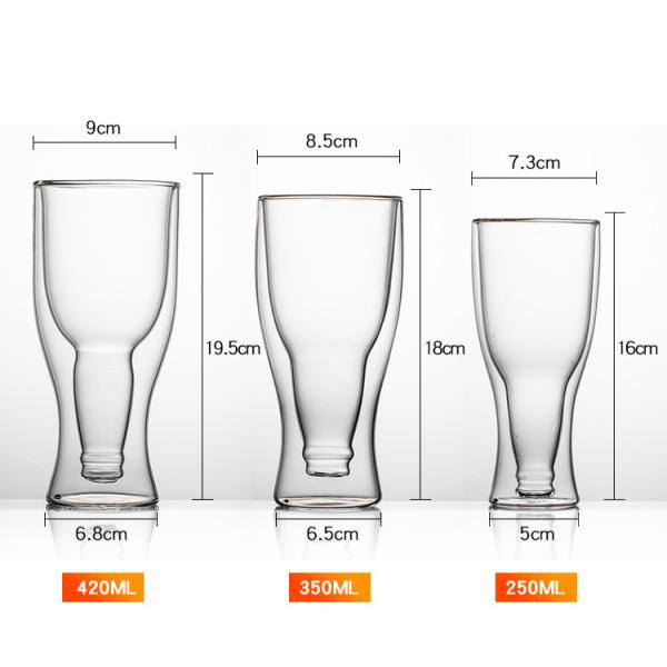 Стекла двойной стены боросиликата выпивая, чашки Понг пива ясности многоразовые