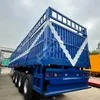 Good Quality 4 Axles 60 Ton Drop Side Wall Fence Semi Trailer Sidewall 3 Axle Cargo Transport Truck Trailer for Sale