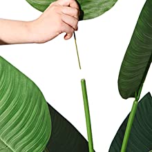 Artificial Bird of Paradise Plants 6 Ft Fake Tropical Palm Tree with Trunks in Pot and Woven Seagrass Belly Basket