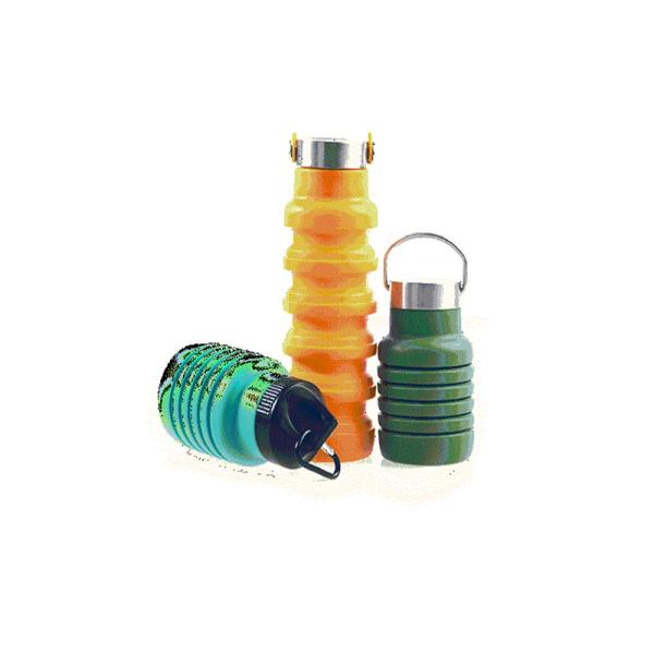 Retractable Design Large Capacity Silicone Sports Water Bottle for Outdoor Activities