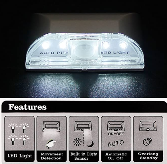 Mini ABS PIR Door Keyhole Motion Sensor Detector LED Night Light at Door Lock Lamp Sizes