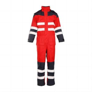 Waterproof Oil Proof Flame Retardant Work Suit FR Overalls with 98% Polyester 2% Carbon Fiber