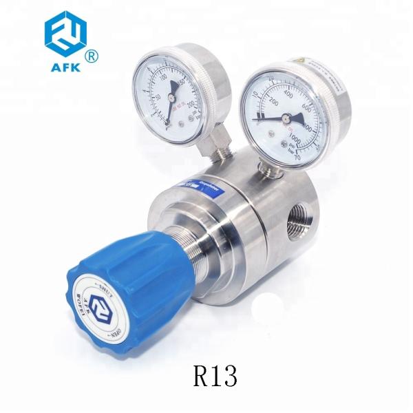 AFK 1000psi Nitrogen High Pressure Regulator 316L Stainless Steel Dual Gauge