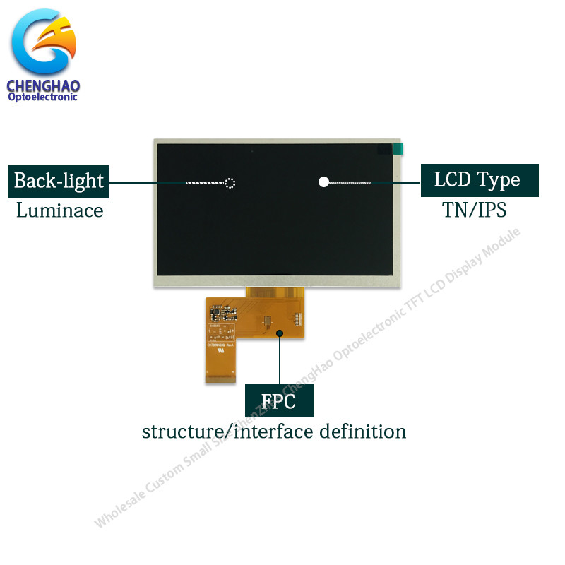 7.0 дюймовый крошечный TFT LCD дисплей 800 * 480 разрешения Белый светодиодный фонарь