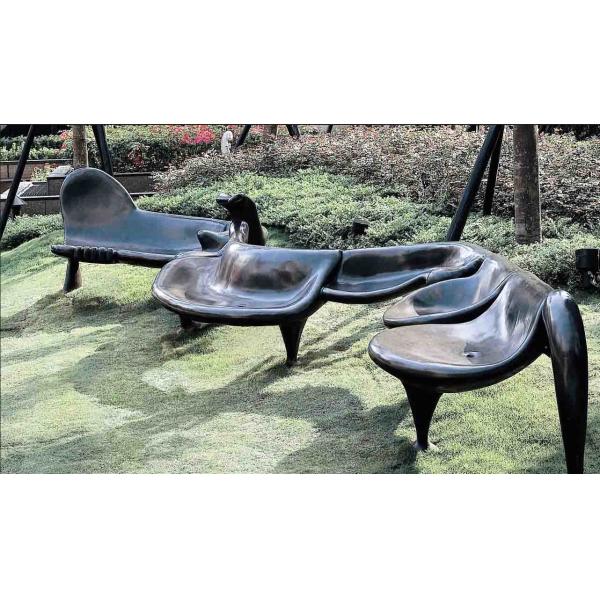 Contemporary Stainless Steel Sculpture Mirror Polished Metal Lawn Art Style