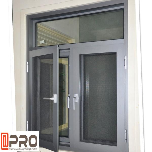 Air Proof Aluminum Casement Windows With Security Screen Customized Color casement window philippine Casement wood