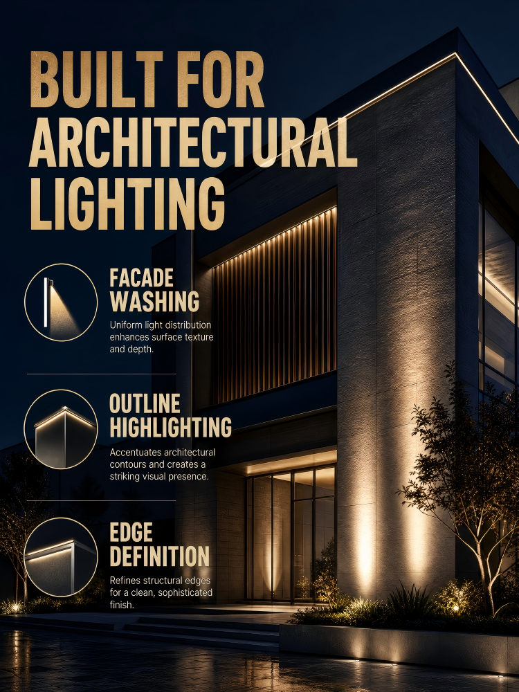 Architectural RGBW LED Linear Lights Round Convex Lens Design DMX512 Control waterproof