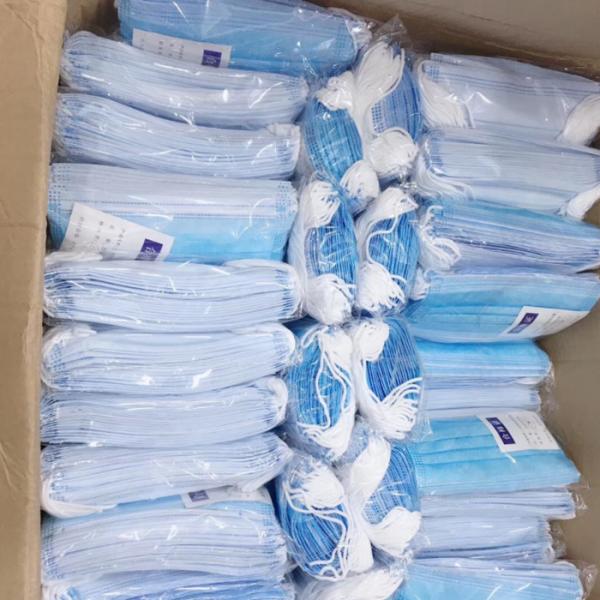Dustproof Disposable Medical Mask / Surgical Disposable Mask Blue and White
