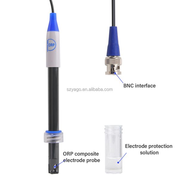501-2 ORP Electrode with Ceramic Core Ag/AgCl Reference and ±2000 mV Range for Lab and Field Use
