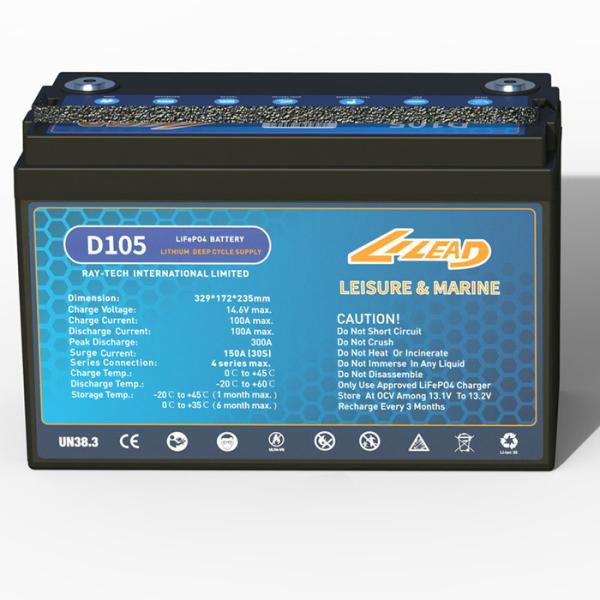 105ah 12v Lithium Ion Boat Battery Lifepo4 Motorhome Lithium Battery