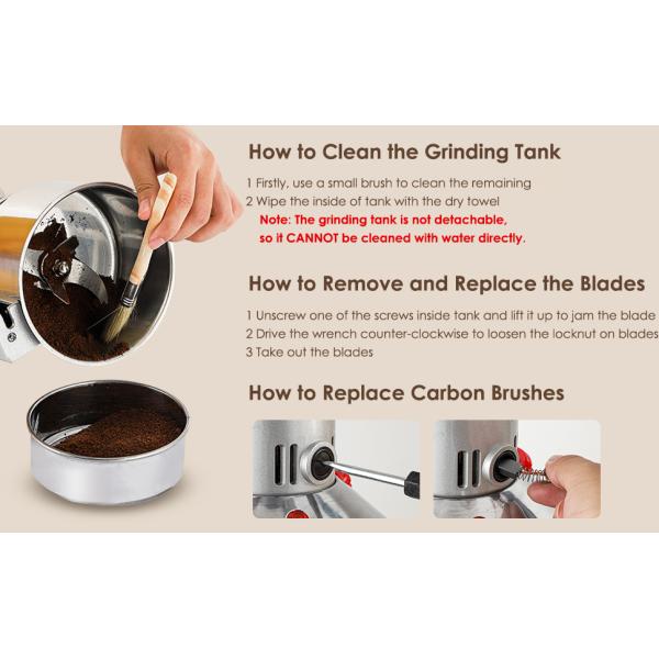 Powder Grinder 300g Electric Grain Mill Grinder Safety Upgraded Spice Grinder Pulverizer Stainless Steel Machine