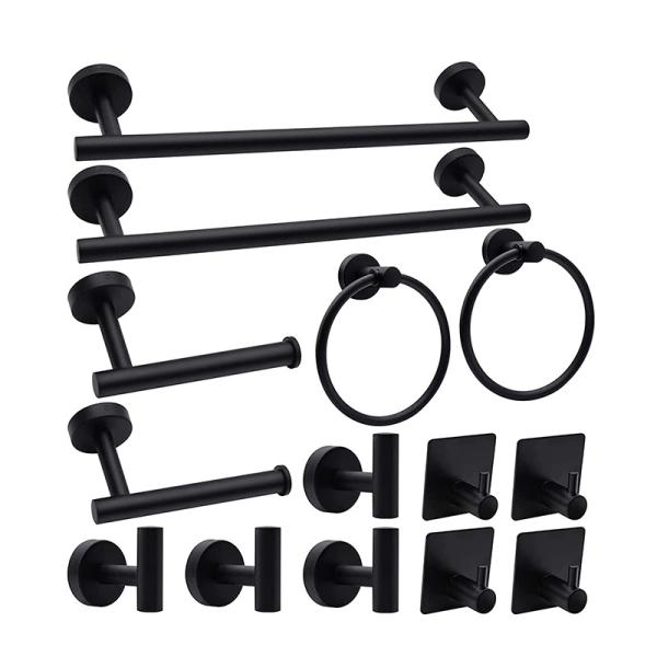 Bathroom hardware set, stainless steel towel bar set, cross-border towel rack, toilet paper holder, perforated hook, bathroom hanging accessories