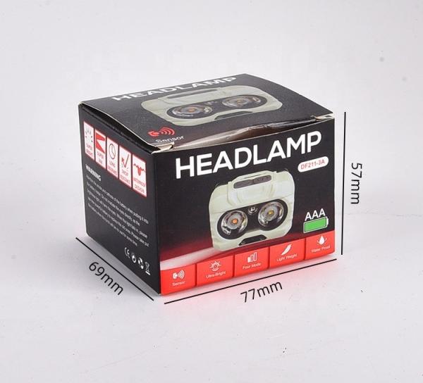 Super Bright Sensing Sensor Headlight 3 Light Source Night Driving Light 3 AAA Battery Powered Camping Emergency Headlight