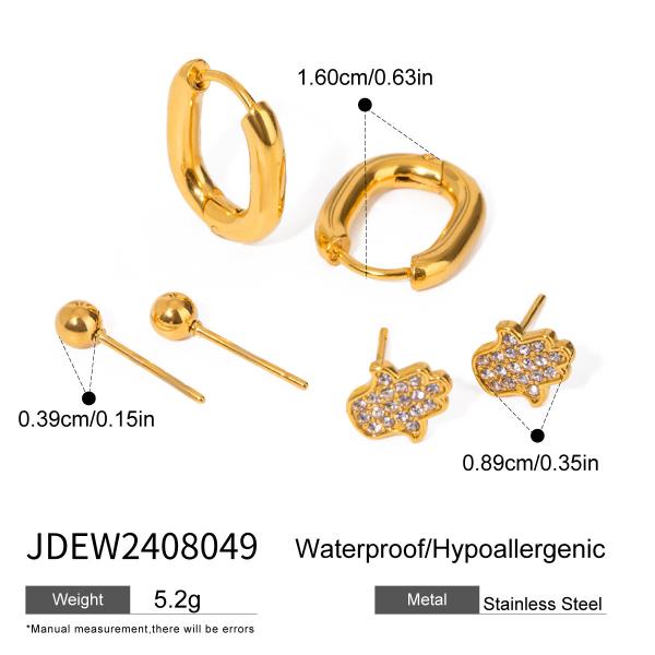 【 HydroTi]】Europe and the United States hot stainless steel zirconia earrings senior sense of niche pearl earrings titanium steel ear jewelry