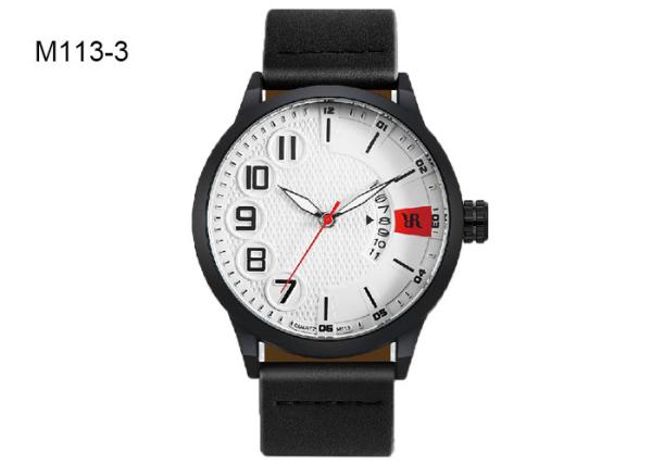 Water Resistant Men's Quartz Watch Sport PU Leather Fashion Reloj M113