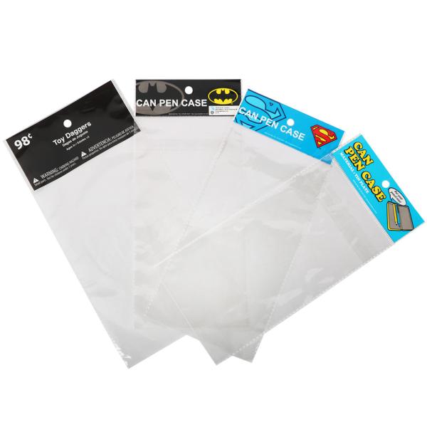 Gravure Printing Custom OPP Resealable Poly Bag With Card Opp Header Bag For Toy Packaging