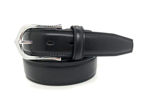 Classic Mens Leather Dress Belt With Single Prong Buckle 3.5cm Width