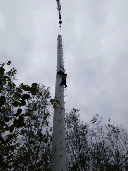 Q235 Industry Octagonal Antenna 15M Monopole Telecommunications Tower Pole For Broadcasting