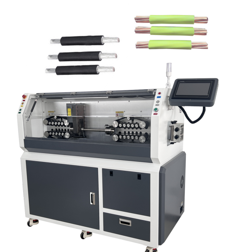 HR-400ST Fully Automatic 12-Wheel Drive Wire Cutting & Stripping Machine 1800W PLC Touch Screen
