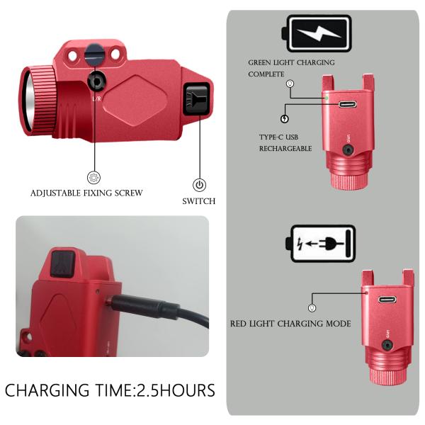 Пурпур 2 в 1 видимости лазера корокоствольного оружия с тактическим электрофонарем 500 люменов